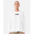 White Unisex Courtside Classic Script Long Sleeve Tee