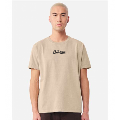 Khaki Unisex Courtside Classic Script Tee