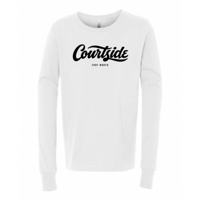 White Youth Courtside Fort Worth Classic Tee - Long Sleeve