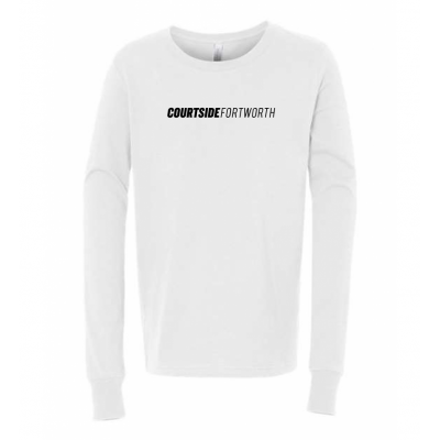White Youth Courtside Fort Worth City Tee - Long Sleeve