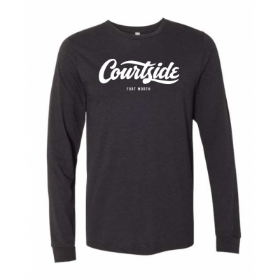 Black Heather Unisex Courtside Fort Worth Classic Tee - Long Sleeve Heather