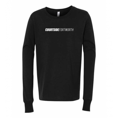 Black Youth Courtside Fort Worth City Tee - Long Sleeve
