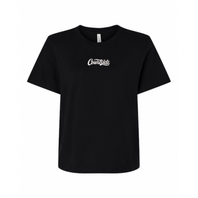 Black Women's Courtside Classic Script Relaxed Tee