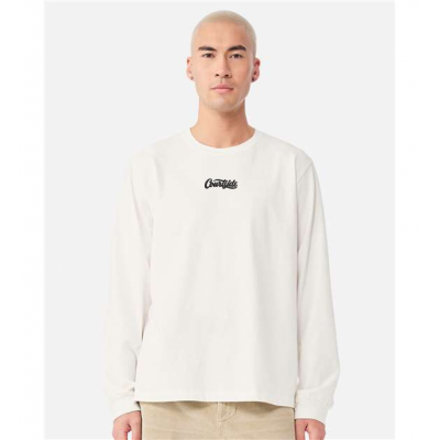 Vintage White Unisex Courtside Classic Script Long Sleeve Tee