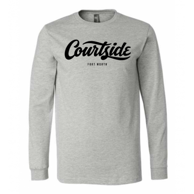 Athletic Grey Unisex Courtside Fort Worth Classic Tee - Long Sleeve Heather
