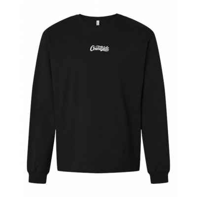 Black Courtside Classic Script - Heavyweight LS Box Tee