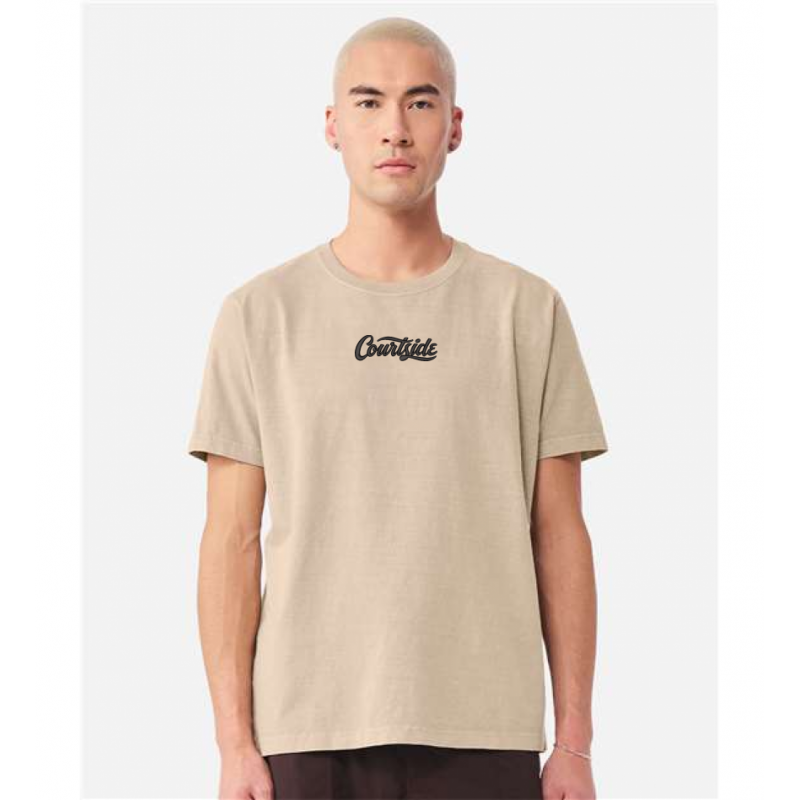 Khaki Unisex Courtside Classic Script Tee