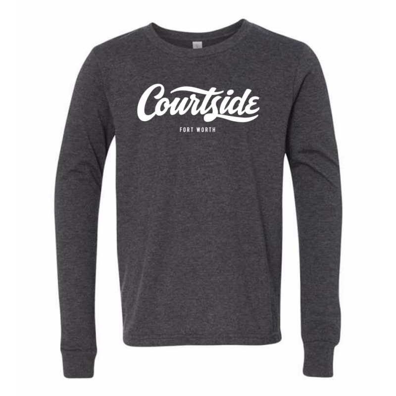 Dark Grey Heather Youth Courtside Fort Worth Classic Tee - Long Sleeve Heather