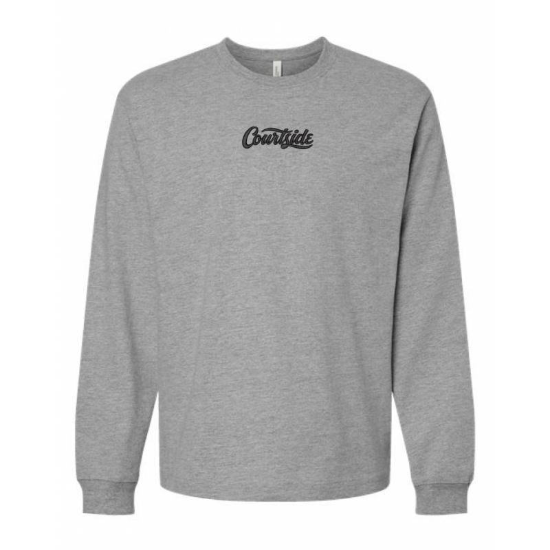 Athletic Heather Courtside Classic Script - Heavyweight LS Box Tee