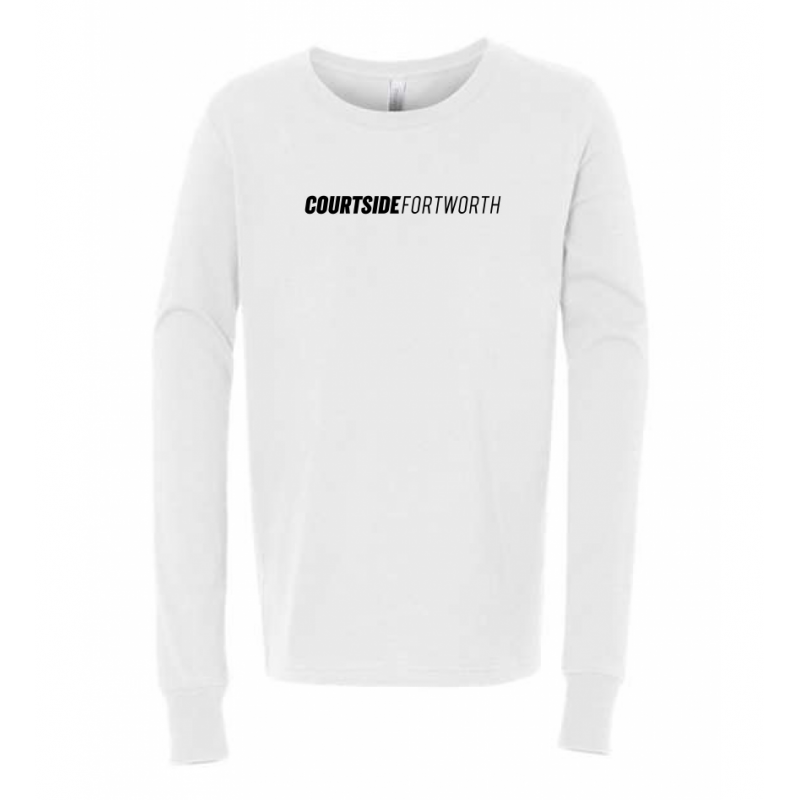 White Youth Courtside Fort Worth City Tee - Long Sleeve