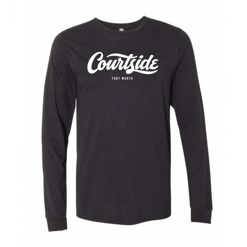 Black Heather Unisex Courtside Fort Worth Classic Tee - Long Sleeve Heather
