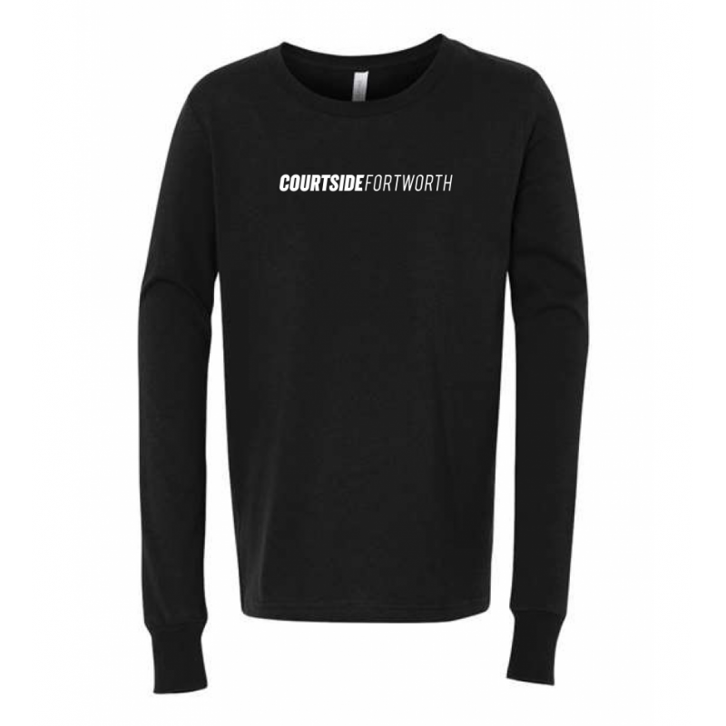 Black Youth Courtside Fort Worth City Tee - Long Sleeve