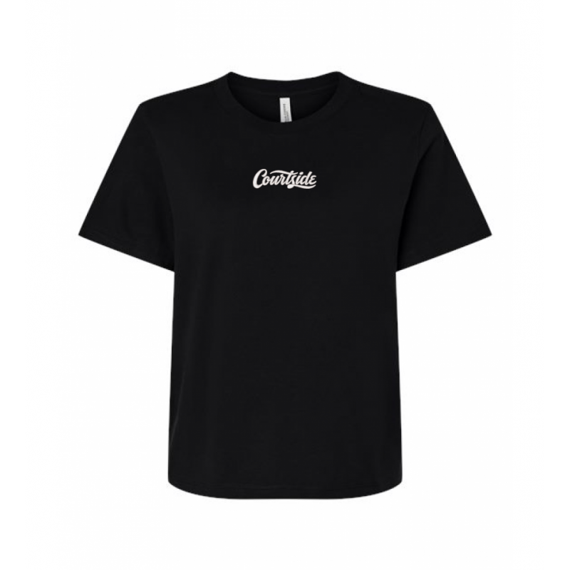 Black Women's Courtside Classic Script Relaxed Tee