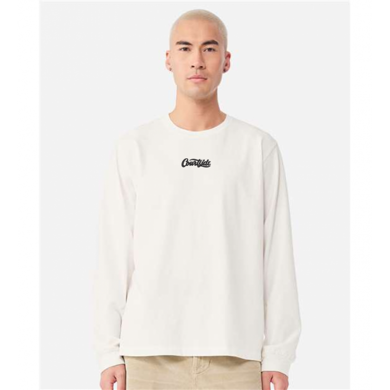 Vintage White Unisex Courtside Classic Script Long Sleeve Tee