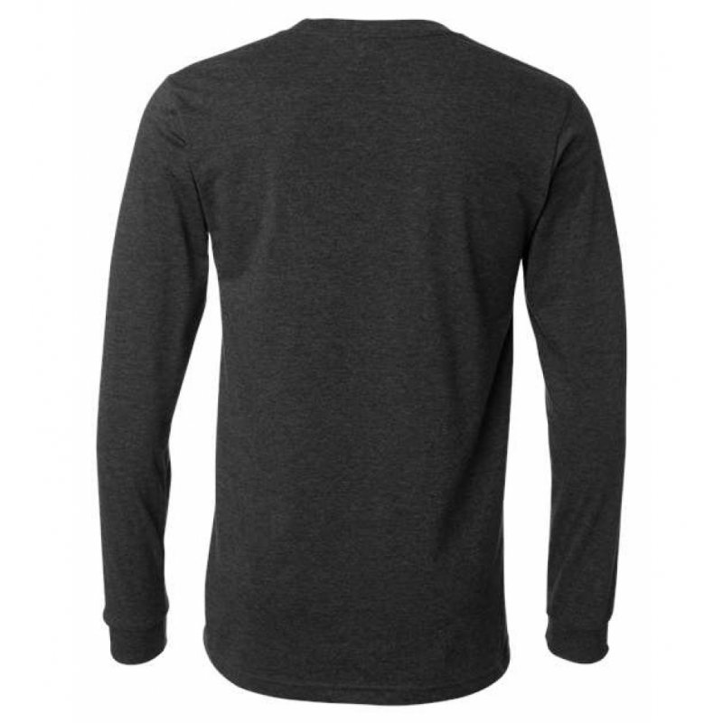 Dark Grey Heather Unisex Courtside Fort Worth Classic Tee - Long Sleeve Heather