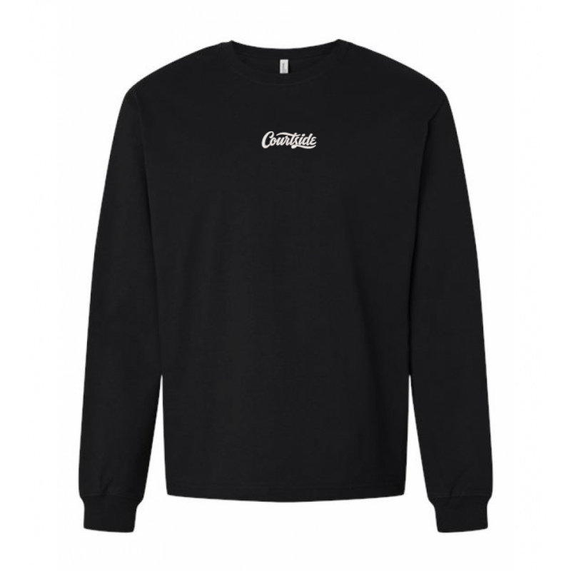 Black Courtside Classic Script - Heavyweight LS Box Tee