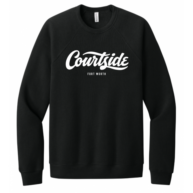 Black Unisex Courtside Fort Worth Classic Raglan Sweatshirt